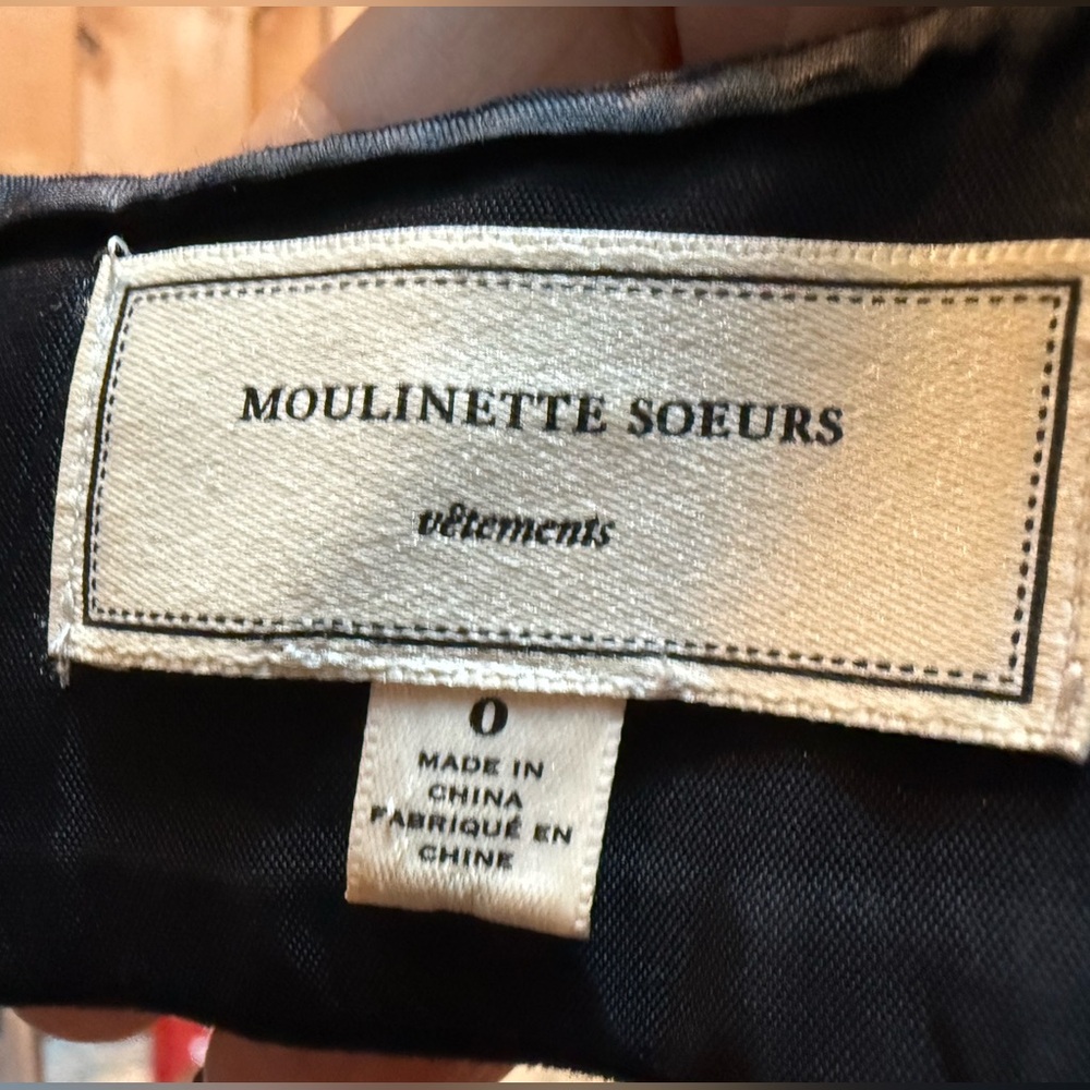 Anthropology Moulinette Soeurs Embroidered Black Dress. Fully lined. Size 0 - Picture 2 of 14